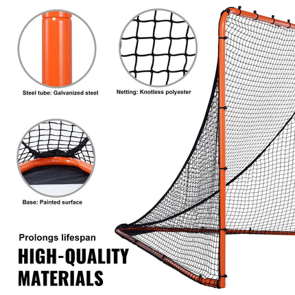 Lacrosse Goal, 1.8mx1.8m Lacrosse Net, Folding Portable Backyard Lacrosse Training Equipment, Steel Frame Training Net, Quick & Easy Setup Lacrosse Goal, Perfect for Youth Adult Training, Orange.