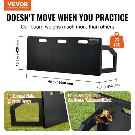 Soccer Rebounder Board, 100x40 cm Portable Soccer Wall with 2 Angles Rebound, Foldable HDPE Kickback Rebound Board, Soccer Training Equipment for Kids and Adults, Passing & Shooting Practice.