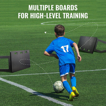 Soccer Rebounder Board, 100x40 cm Portable Soccer Wall with 2 Angles Rebound, Foldable HDPE Kickback Rebound Board, Soccer Training Equipment for Kids and Adults, Passing & Shooting Practice.