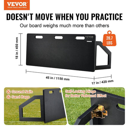 Soccer Rebounder Board, 115x45 cm Portable Soccer Wall with 2 Angles Rebound, Foldable HDPE Kickback Rebound Board, Soccer Training Equipment for Kids and Adults, Passing & Shooting Practice.