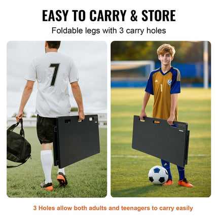 Soccer Rebounder Board, 115x45 cm Portable Soccer Wall with 2 Angles Rebound, Foldable HDPE Kickback Rebound Board, Soccer Training Equipment for Kids and Adults, Passing & Shooting Practice.