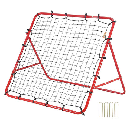 Soccer Rebounder Rebound Net, Kick-Back 100x100 cm, Portable Football Training Gifts, Fully Adjustable Angles Goal Net, Aids & Equipment for Kids Teens & All Ages, Easy Set Up & Perfect Storage.