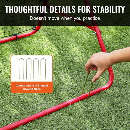 Soccer Rebounder Rebound Net, Kick-Back 100x100 cm, Portable Football Training Gifts, Fully Adjustable Angles Goal Net, Aids & Equipment for Kids Teens & All Ages, Easy Set Up & Perfect Storage.