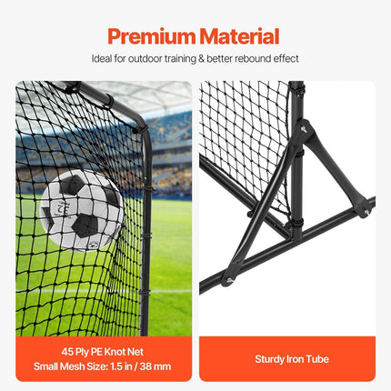 6x4FT Soccer Rebound Trainer Soccer Training Equipment Double-Sided Net.