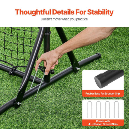 6x4FT Soccer Rebound Trainer Soccer Training Equipment Double-Sided Net.