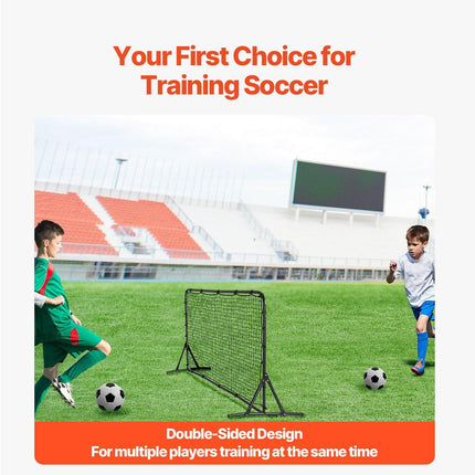 6x4FT Soccer Rebound Trainer Soccer Training Equipment Double-Sided Net.