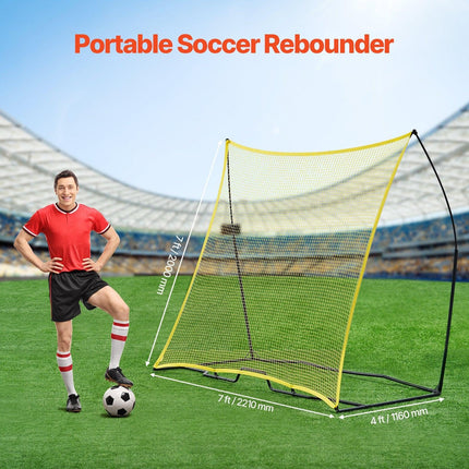 7x7FT Soccer Rebounder Portable Soccer Trainer Net with Portable Bag.