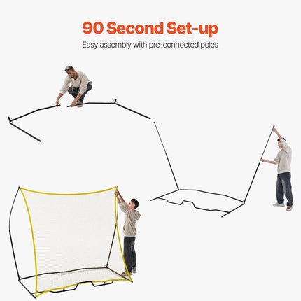 7x7FT Soccer Rebounder Portable Soccer Trainer Net with Portable Bag.