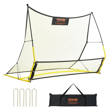 Soccer Trainer, 2-IN-1 Portable Soccer Rebounder Net, Iron Soccer Practice Equipment, Sports Football Rebounder Wall with Portable Bag, Perfect for Team Solo Training, Passing, Volley.