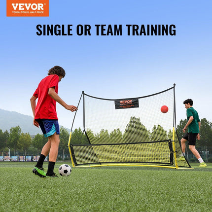 Soccer Trainer, 2-IN-1 Portable Soccer Rebounder Net, Iron Soccer Practice Equipment, Sports Football Rebounder Wall with Portable Bag, Perfect for Team Solo Training, Passing, Volley.