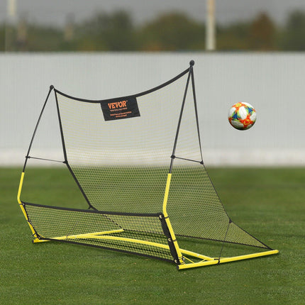 Soccer Trainer, 2-IN-1 Portable Soccer Rebounder Net, Iron Soccer Practice Equipment, Sports Football Rebounder Wall with Portable Bag, Perfect for Team Solo Training, Passing, Volley.