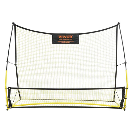 Soccer Trainer, 2-IN-1 Portable Soccer Rebounder Net, Iron Soccer Practice Equipment, Sports Football Rebounder Wall with Portable Bag, Perfect for Team Solo Training, Passing, Volley.