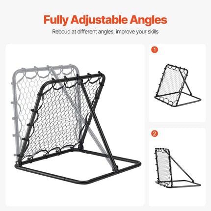 34"x34" Soccer Rebounder Net Kick-Back Portable Football Training Gifts.