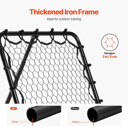 34"x34" Soccer Rebounder Net Kick-Back Portable Football Training Gifts.
