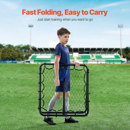 34"x34" Soccer Rebounder Net Kick-Back Portable Football Training Gifts.