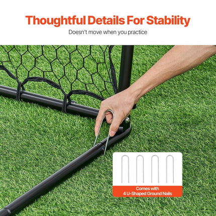 34"x34" Soccer Rebounder Net Kick-Back Portable Football Training Gifts.