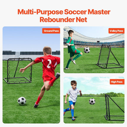 34"x34" Soccer Rebounder Net Kick-Back Portable Football Training Gifts.