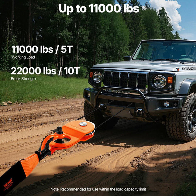 10 Ton Recovery Winch Snatch Block 22,000 lbs Capacity Off Road ATV UTV.