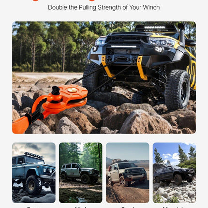 10 Ton Recovery Winch Snatch Block 22,000 lbs Capacity Off Road ATV UTV.
