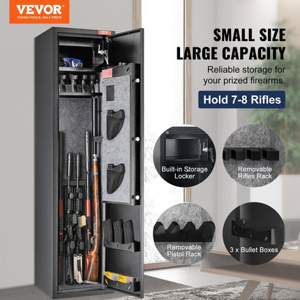 Gun Safe Rifle Safe with Digital Keypad & Lock 5 Rifles Storage Cabinet.