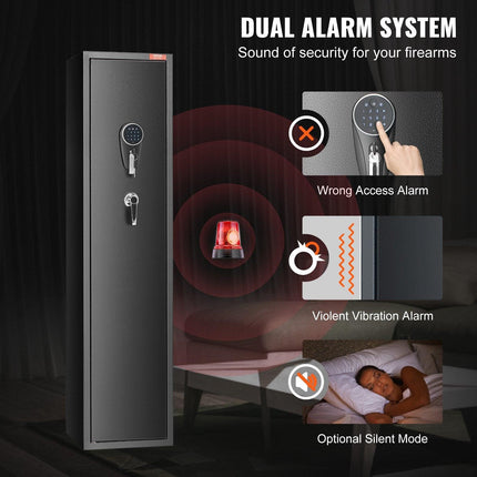 Gun Safe Rifle Safe with Digital Keypad & Lock 5 Rifles Storage Cabinet.