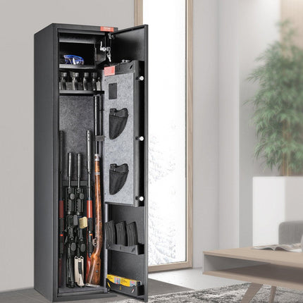 Gun Safe Rifle Safe with Digital Keypad & Lock 5 Rifles Storage Cabinet.
