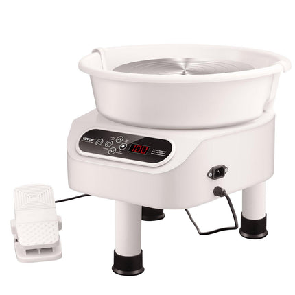 Pottery Wheel, 11 inch Pottery Forming Machine, 450W Electric Wheel for Pottery with Foot Pedal and LCD Touch Screen, Direct Drive Ceramic Wheel with 3 Support Legs for DIY Art Craft, White.