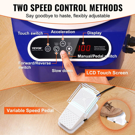 Pottery Wheel, 11 inch Pottery Forming Machine, 450W Electric Wheel for Pottery with Foot Pedal and LCD Touch Screen, Direct Drive Ceramic Wheel with 3 Support Legs for DIY Art Craft, Blue.