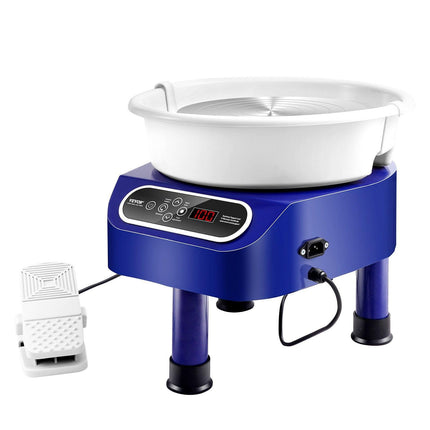 Pottery Wheel, 11 inch Pottery Forming Machine, 450W Electric Wheel for Pottery with Foot Pedal and LCD Touch Screen, Direct Drive Ceramic Wheel with 3 Support Legs for DIY Art Craft, Blue.
