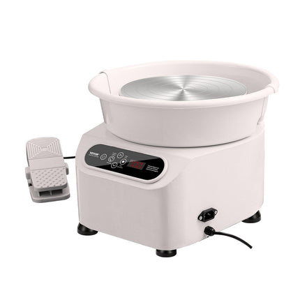 Pottery Wheel, 11 inch Pottery Forming Machine, 350W Electric Wheel for Pottery with Foot Pedal and LCD Touch Screen, Direct Drive Ceramic Wheel with Shaping Tools for DIY Art Craft, White.