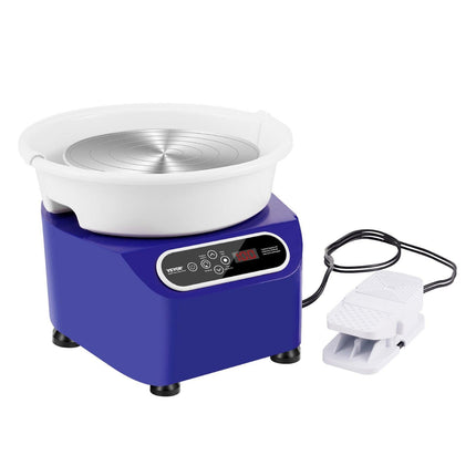 Pottery Wheel, 11 inch Pottery Forming Machine, 450W Electric Wheel for Pottery with Foot Pedal and LCD Touch Screen, Direct Drive Ceramic Wheel with Shaping Tools for DIY Art Craft, Blue.