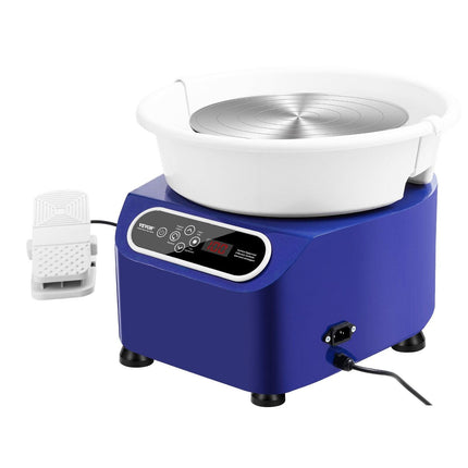 Pottery Wheel, 11 inch Pottery Forming Machine, 450W Electric Wheel for Pottery with Foot Pedal and LCD Touch Screen, Direct Drive Ceramic Wheel with Shaping Tools for DIY Art Craft, Blue.