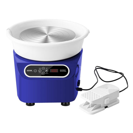 Pottery Wheel, 11 inch Pottery Forming Machine, 450W Electric Wheel for Pottery with Foot Pedal and LCD Touch Screen, Direct Drive Ceramic Wheel with Shaping Tools for DIY Art Craft, Blue.