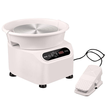 Pottery Wheel, 11 inch Pottery Forming Machine, 450W Electric Wheel for Pottery with Foot Pedal and LCD Touch Screen, Direct Drive Ceramic Wheel with Shaping Tools for DIY Art Craft, White.