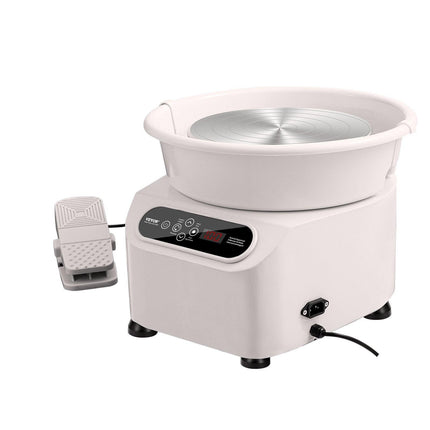 Pottery Wheel, 11 inch Pottery Forming Machine, 450W Electric Wheel for Pottery with Foot Pedal and LCD Touch Screen, Direct Drive Ceramic Wheel with Shaping Tools for DIY Art Craft, White.