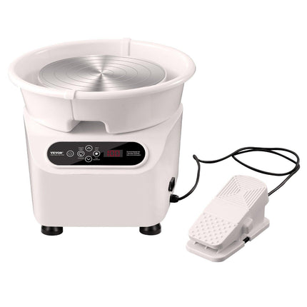 Pottery Wheel, 11 inch Pottery Forming Machine, 450W Electric Wheel for Pottery with Foot Pedal and LCD Touch Screen, Direct Drive Ceramic Wheel with Shaping Tools for DIY Art Craft, White.