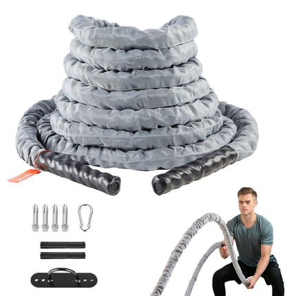 Battle Rope 1.5" 30Ft Gym Workout Strength Training Exercise Fitness Rope.