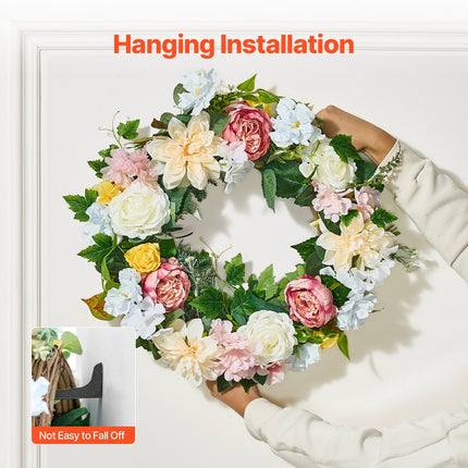 Artificial Decorative Wreath 60.96 cm White Pink Yellow Peonies Hydrangeas.