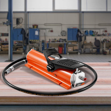 10,000PSI Air Hydraulic Pump, 0.18 Gal Reservoir, NPT 3/8 In Oil Outlet, NPT 1/4 In Inlet, Metal Shell Air Actuated Treadle Foot Pump, for Precision Industrial Machinery & Aerospace Equipment.