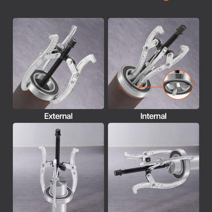 Gear Puller Set, 76.2 mm/101.6 mm/152.4 mm/203.2 mm 3 Jaw Bearing Puller with Reversible Jaws, 2 Jaw/3 Jaw Pulley Puller, 4 PCS Bearing Puller Tool Kit for Pulley Gear Bearing Flywheel Removal.