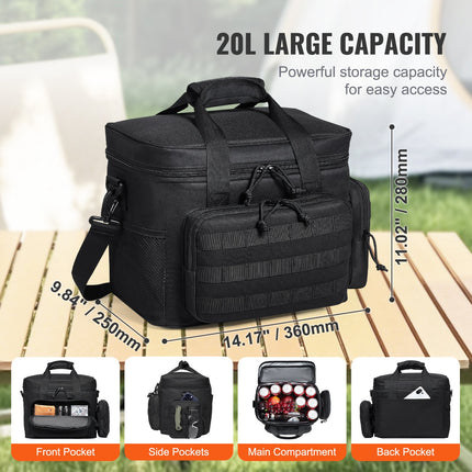 Cooler Bag 20L Insulated Lunch Bag Molle Design & Removable Storage Bags.