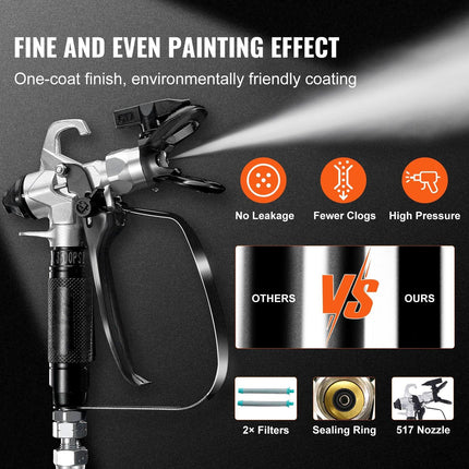 Stand Airless Paint Sprayer, 750W 3000PSI High Efficiency Electric Airless Sprayer With Cart, Fine And Even Painting Effect, Paint Sprayers for Home Interior and Exterior Furniture and Fences.