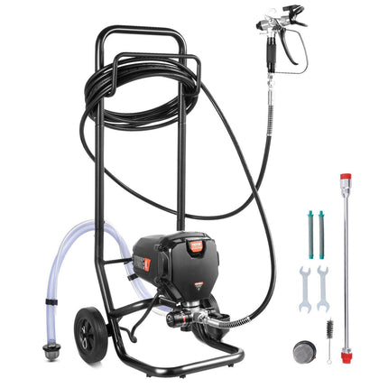 Stand Airless Paint Sprayer, 750W 3000PSI High Efficiency Electric Airless Sprayer With Cart, Fine And Even Painting Effect, Paint Sprayers for Home Interior and Exterior Furniture and Fences.