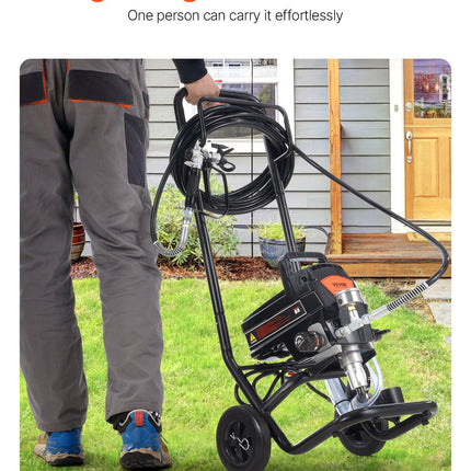 Stand Airless Paint Sprayer, 950W 3000PSI High Efficiency Electric Airless Sprayer With Cart, Fine And Even Painting Effect, Paint Sprayers for Home Interior and Exterior Furniture and Fences.