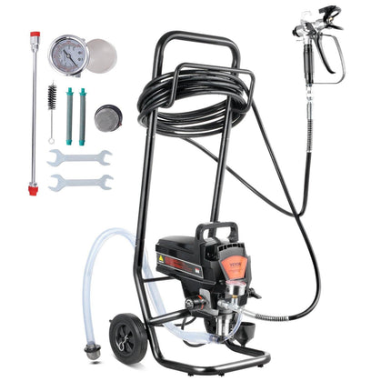 Stand Airless Paint Sprayer, 950W 3000PSI High Efficiency Electric Airless Sprayer With Cart, Fine And Even Painting Effect, Paint Sprayers for Home Interior and Exterior Furniture and Fences.