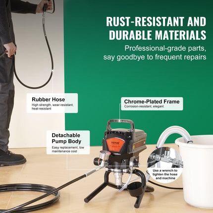 Stand Airless Paint Sprayer, 950W 3000PSI High Efficiency Electric Airless Sprayer, Fine And Even Painting Effect, Handheld Paint Sprayers for Home Interior and Exterior Furniture and Fences.