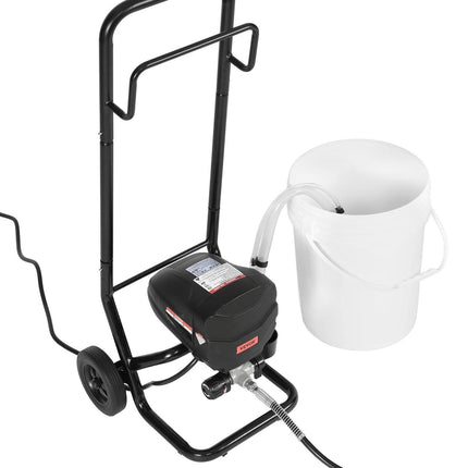 Stand Airless Paint Sprayer, 650W, 3000PSI High Pressure Airless Sprayer with Cart, Cleaning Brush, Hose, Extension Rod, Nozzles, Electric Spray Paint Machine for House Exterior and Interior.