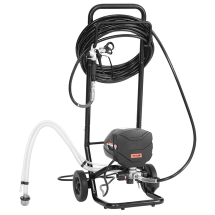 Stand Airless Paint Sprayer, 650W, 3000PSI High Pressure Airless Sprayer with Cart, Cleaning Brush, Hose, Extension Rod, Nozzles, Electric Spray Paint Machine for House Exterior and Interior.