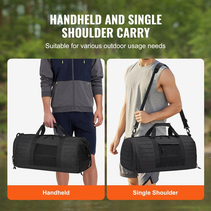 Tactical Duffle Bag 45L Gym Bag Duffle Molle Design & Shoe Compartment.