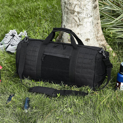 Tactical Duffle Bag 45L Gym Bag Duffle Molle Design & Shoe Compartment.